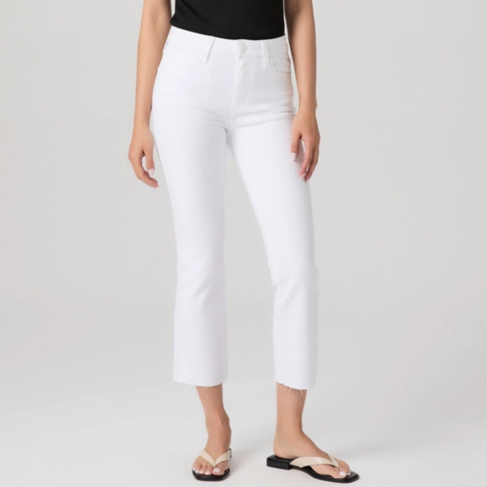 *Anthropologie Paige Cindy Crop Raw Hem White Jeans